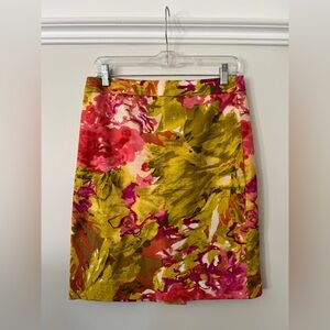 J Crew Abstract Floral Pencil Skirt